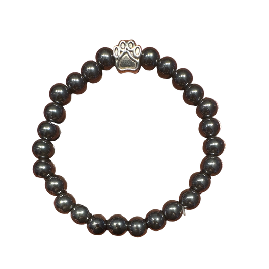 Pfotenarmband metall-schwarz