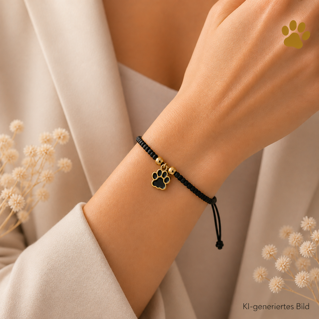 Geflochtenes Armband mit Pfote HUNDEHELD
