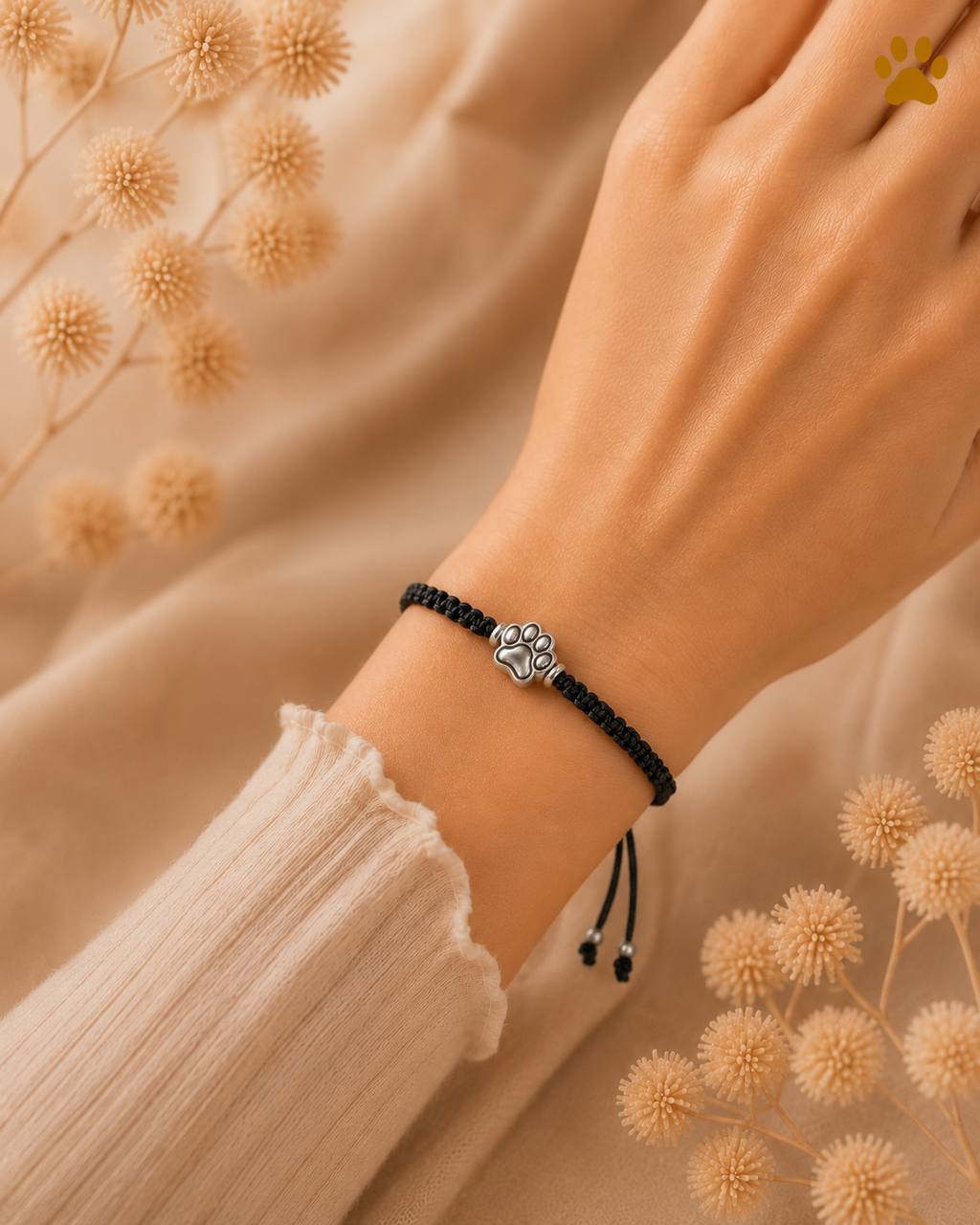 Geflochtenes Armband mit Hundeheld-Pfote HUNDEHELD