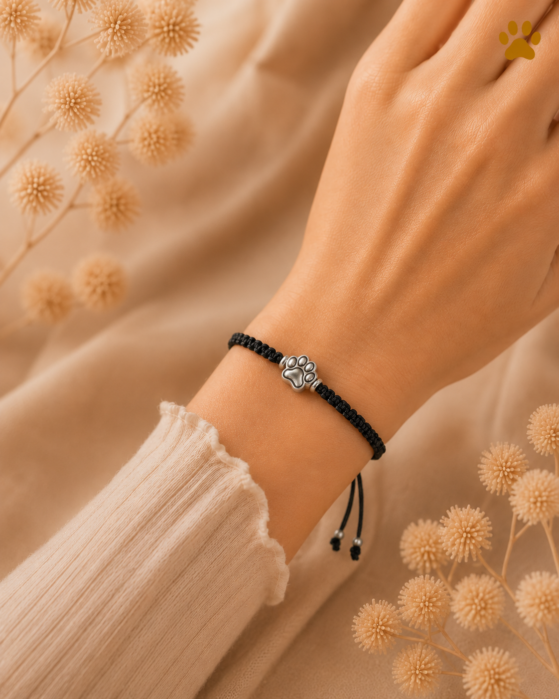 Geflochtenes Armband mit Hundeheld-Pfote HUNDEHELD