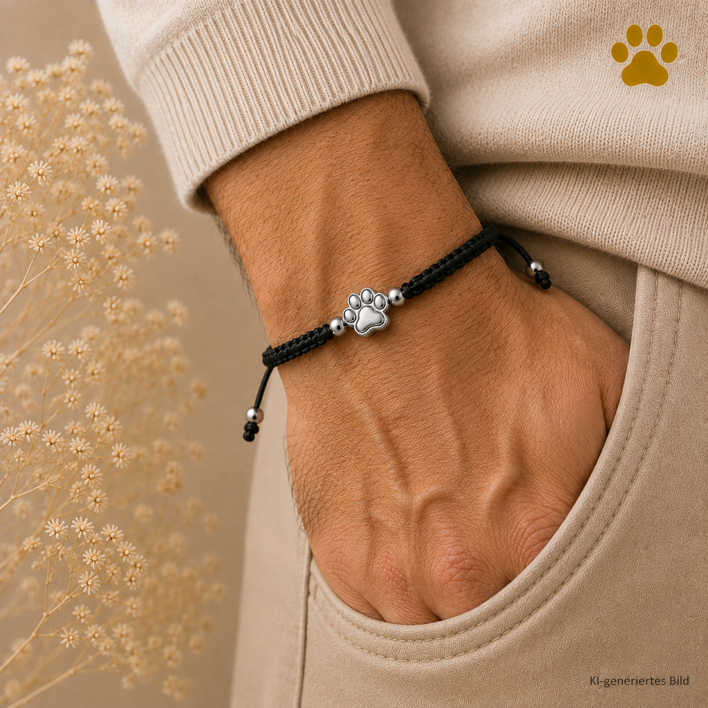 Geflochtenes Armband mit Hundeheld-Pfote HUNDEHELD