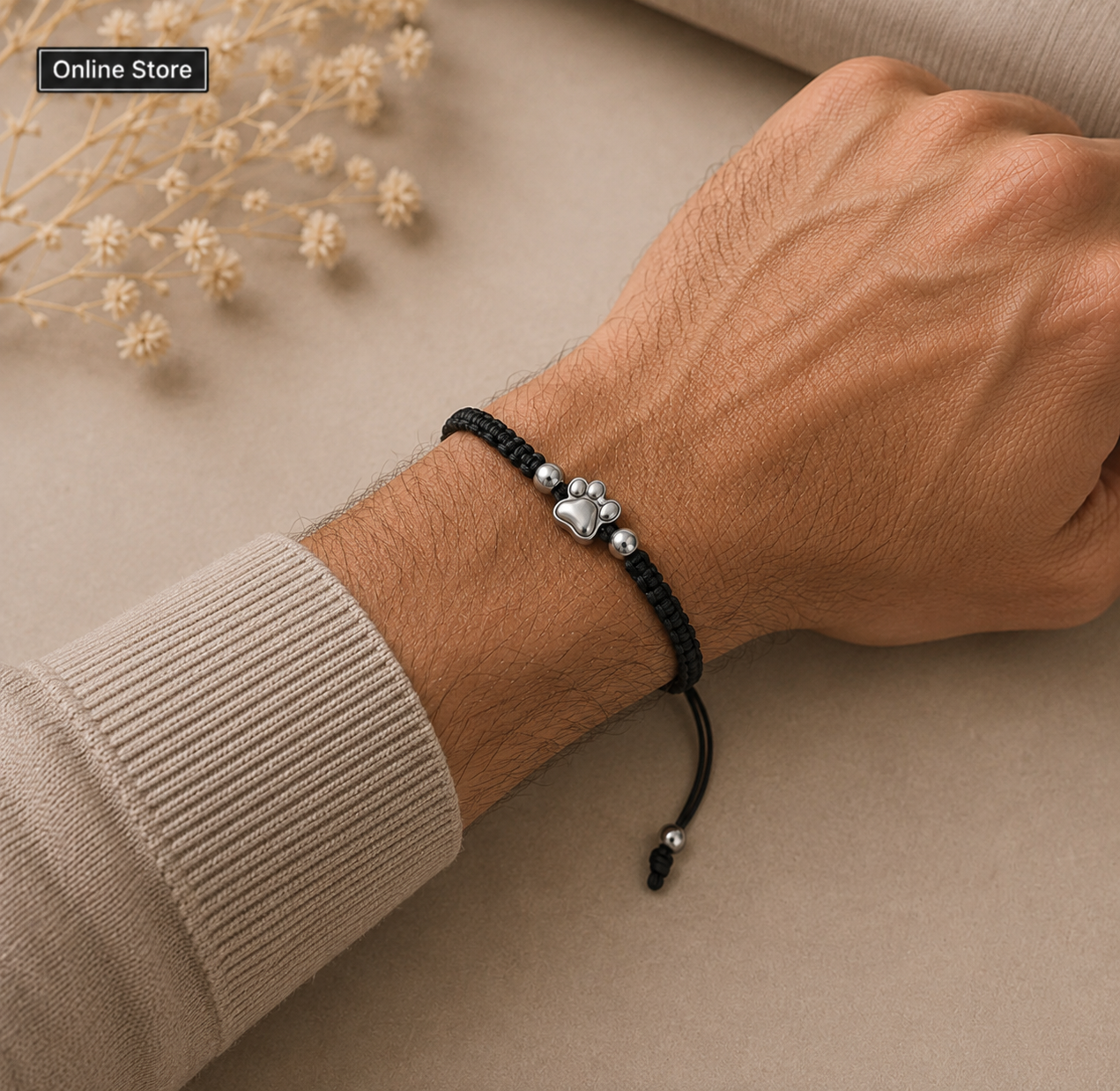 Geflochtenes Armband mit Hundeheld-Pfote HUNDEHELD