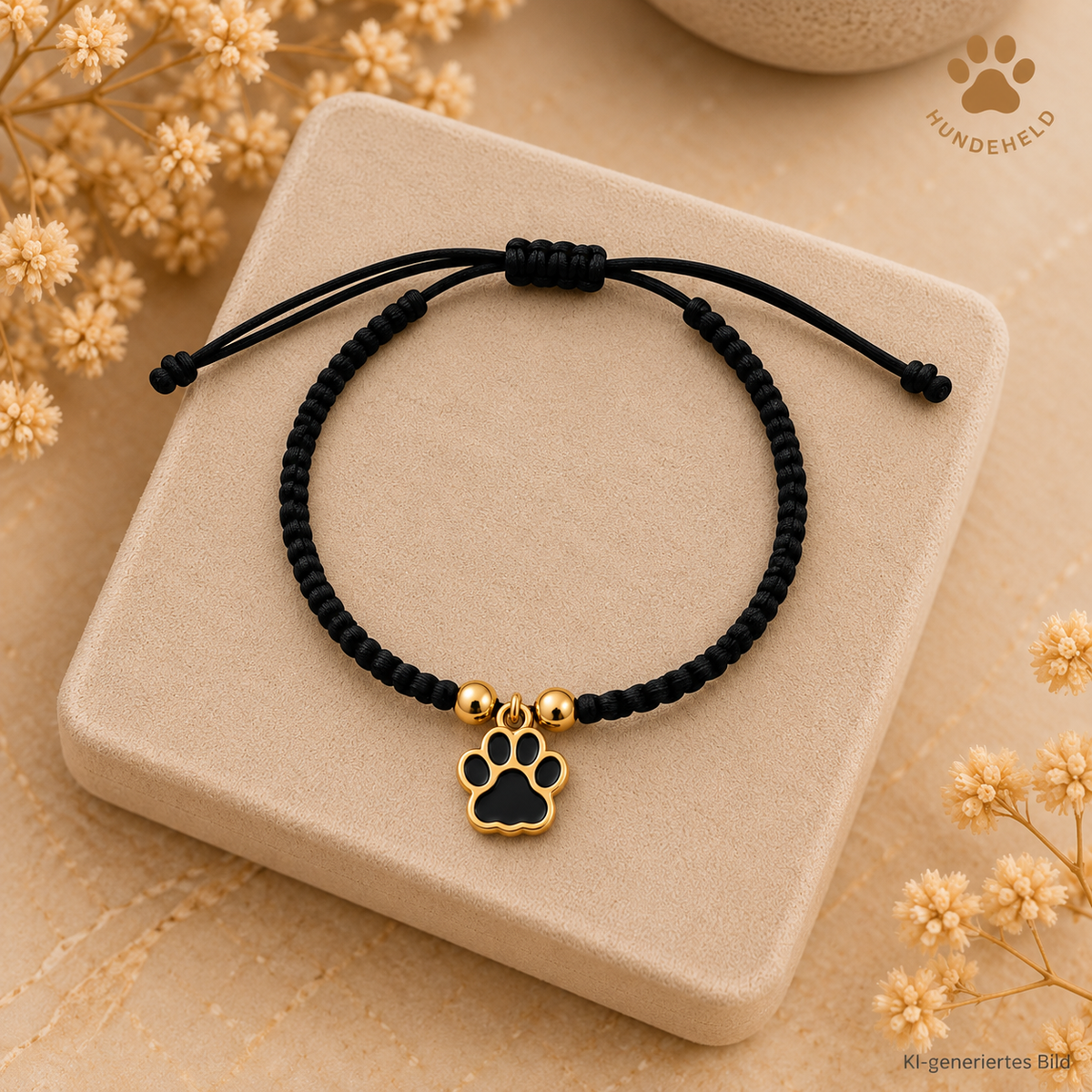Geflochtenes Armband mit Pfote HUNDEHELD