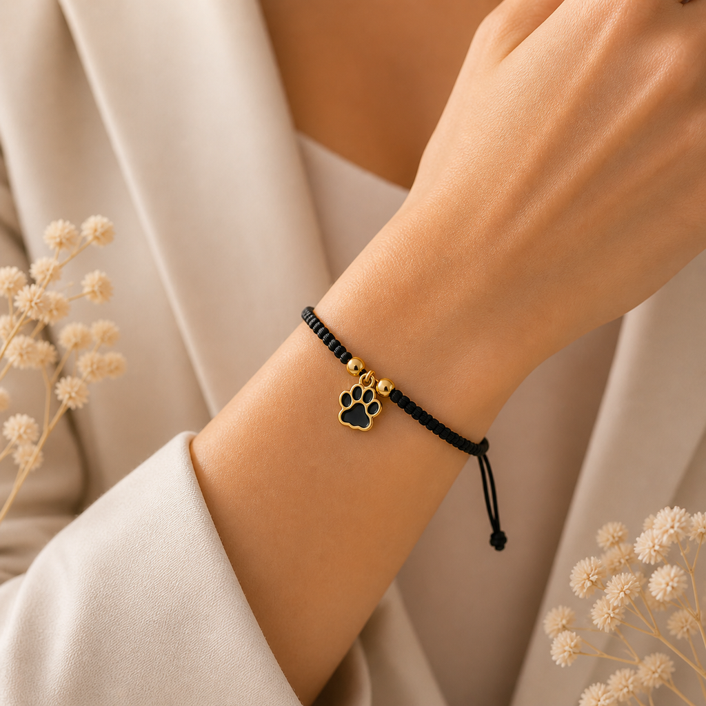 Geflochtenes Armband mit Pfote HUNDEHELD