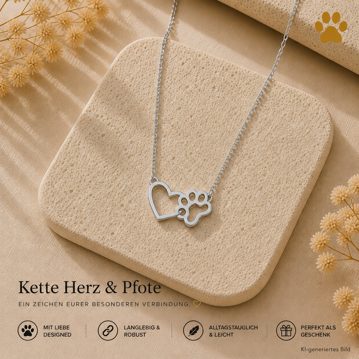 Kette Herz & Pfote HUNDEHELD