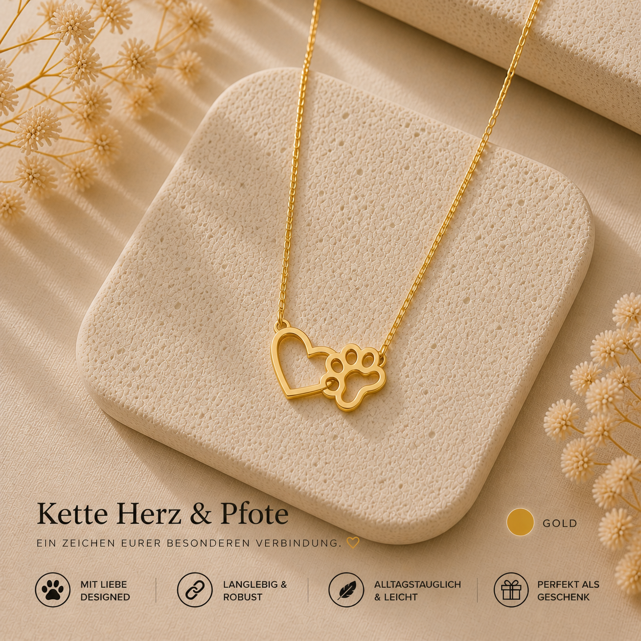 Kette Herz & Pfote HUNDEHELD