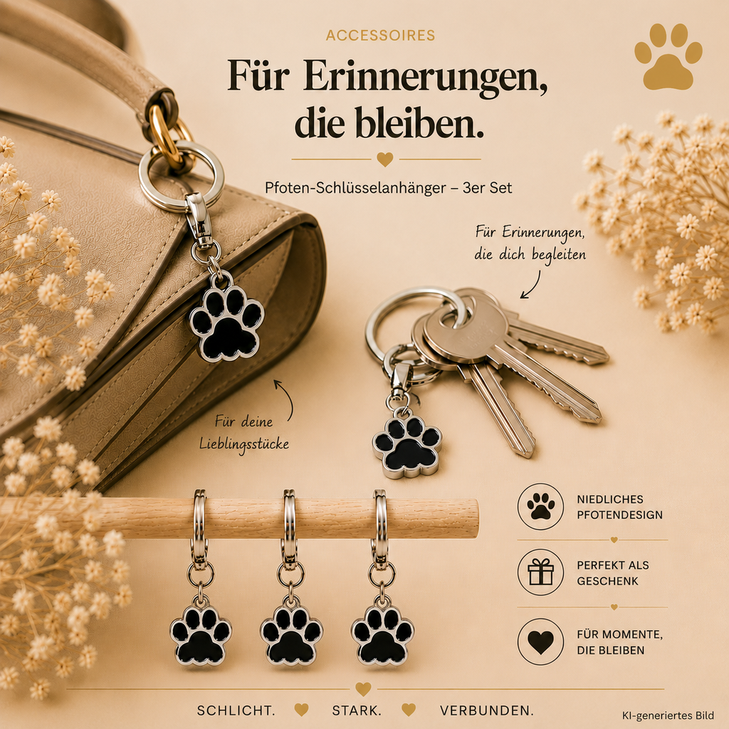 Pfoten-/Schlüsselanhänger – 3er-Set HUNDEHELD