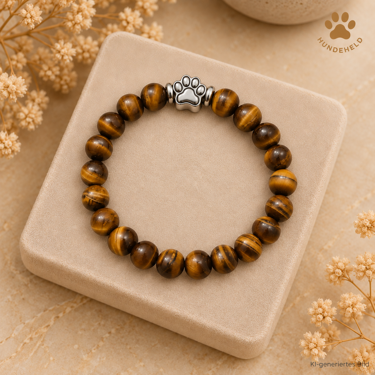 Premium Pfotenarmband Tigerauge HUNDEHELD