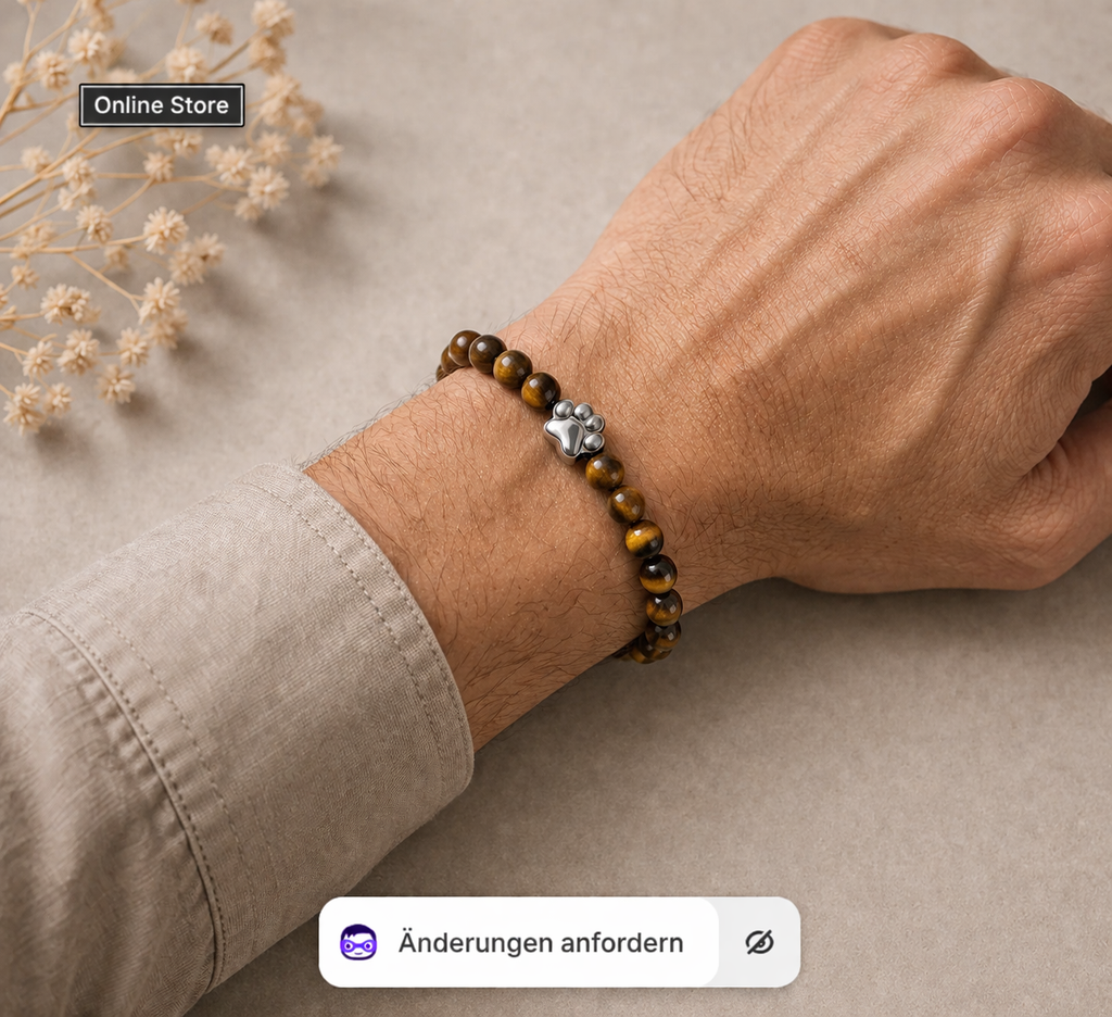 Premium Pfotenarmband Tigerauge ( (PAPA) HUNDEHELD