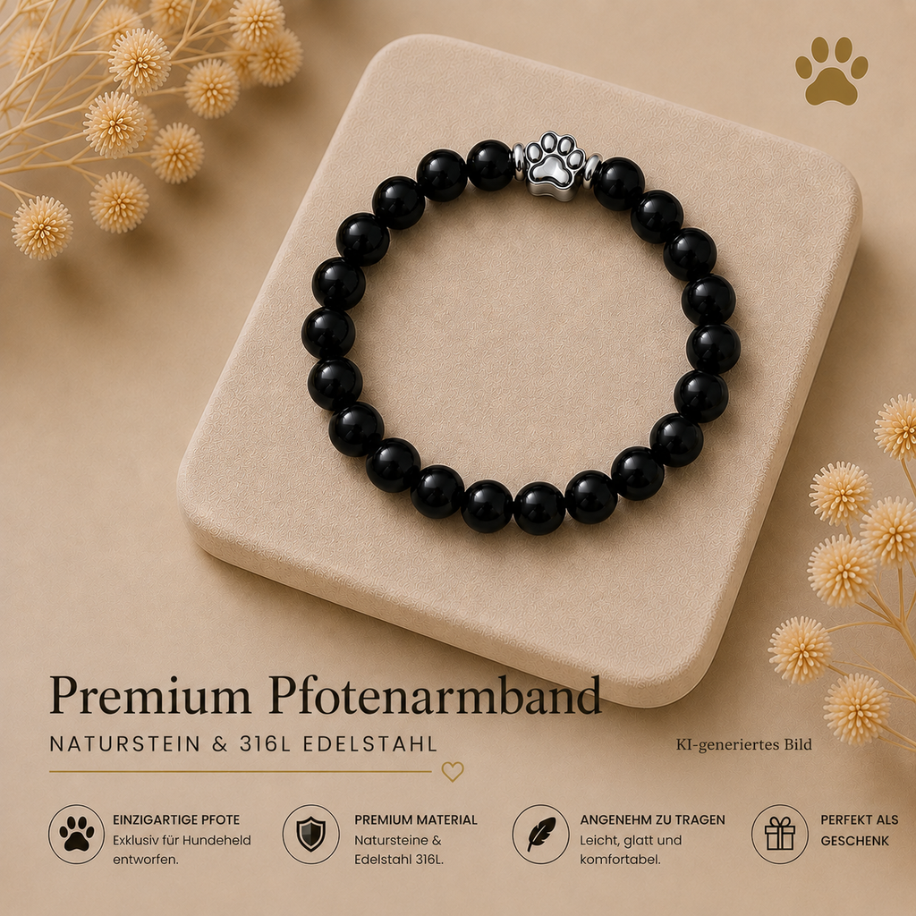 Premium Pfotenarmband Onyx HUNDEHELD