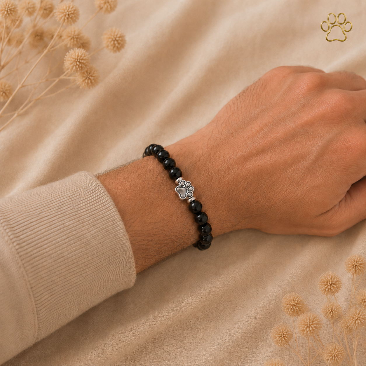 Premium Pfotenarmband Onyx HUNDEHELD