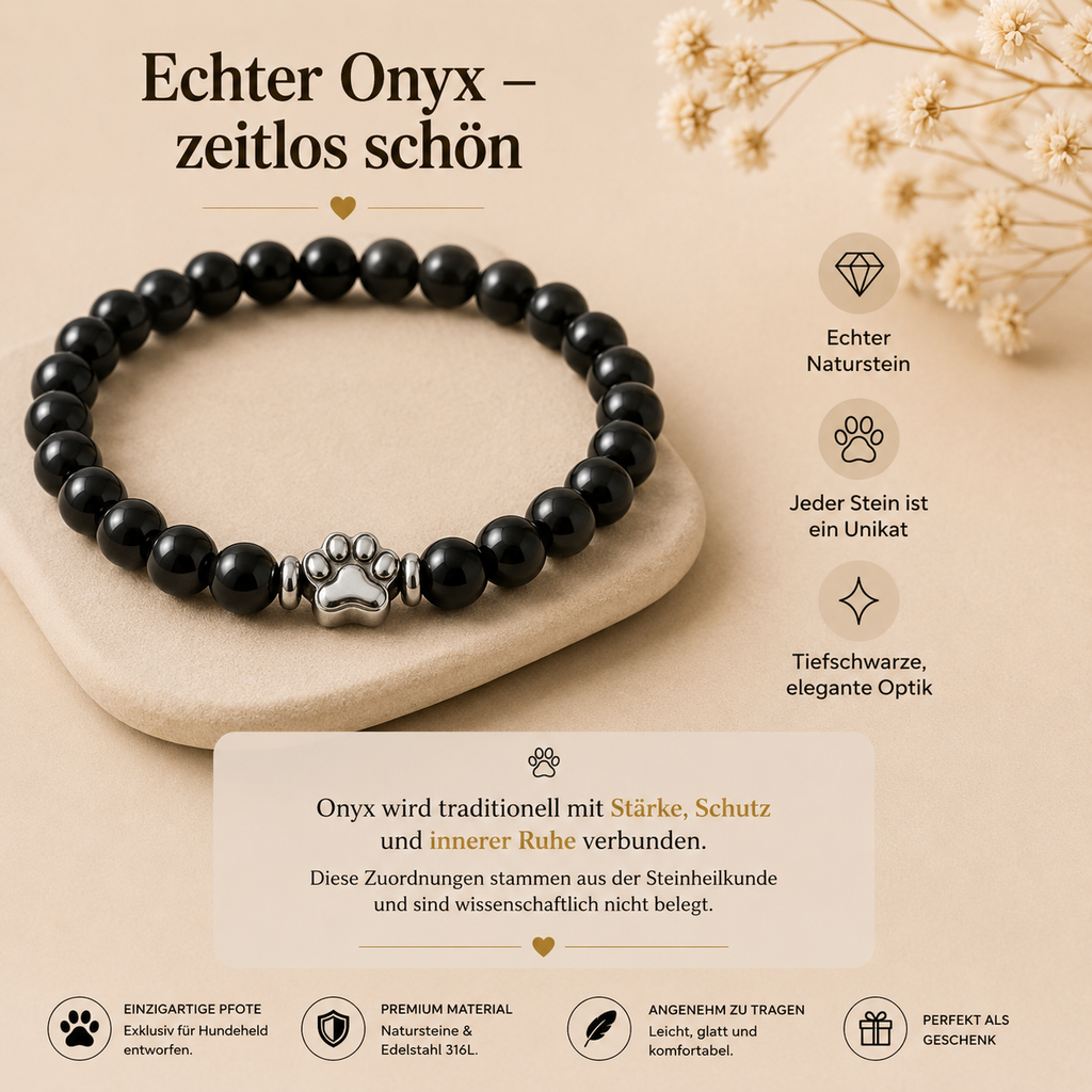 Premium Pfotenarmband Onyx HUNDEHELD