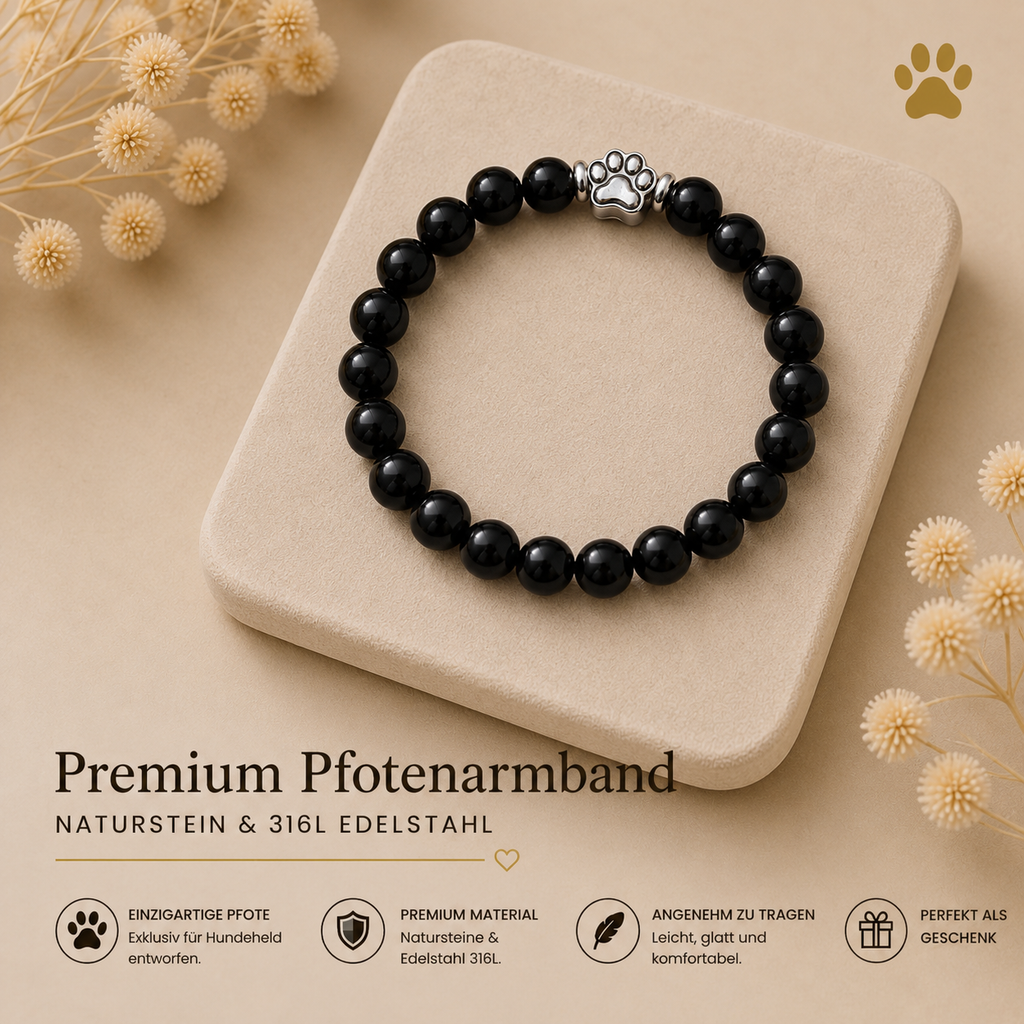 Premium Pfotenarmband Onyx HUNDEHELD